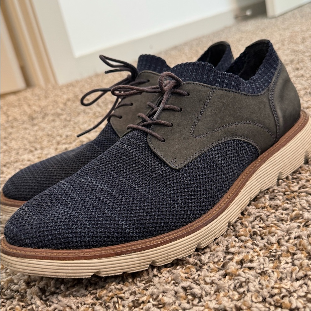 Blue and Brown Oxford Derbys with Modern Sole